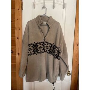 Field Master men’s 1/4 zip fleece shirt L tan long sleeve pullover sweater.